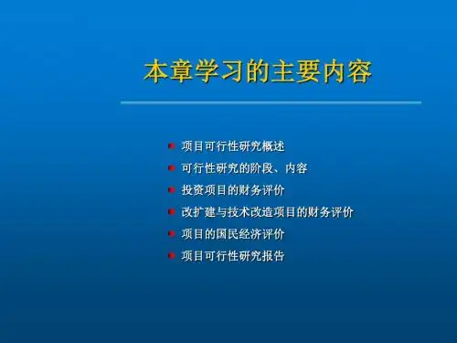技术经济学第6章 项目可行性研究