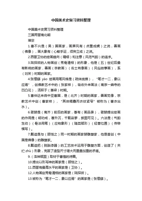 中国美术史复习资料整理