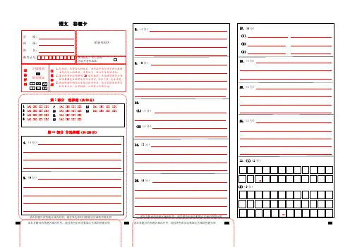 新高考语文语文答题卡(可修改)
