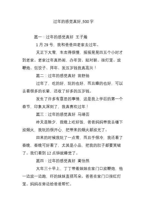 过年的感觉真好_500字