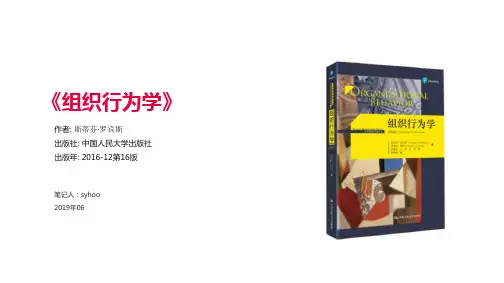 《组织行为学》第16版(斯蒂芬·罗宾斯)第10章 理解工作团队