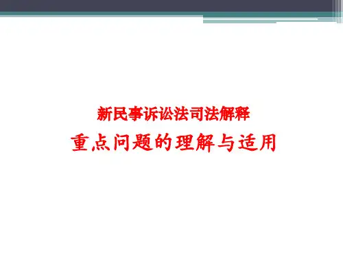 新民诉法司法解释理解及适用