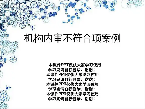 机构内审不符合项案例