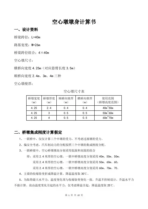空心墩墩身计算书