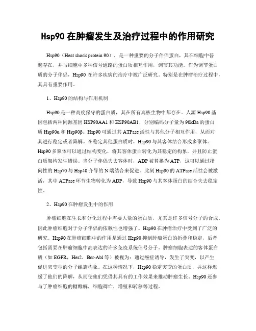 Hsp90在肿瘤发生及治疗过程中的作用研究
