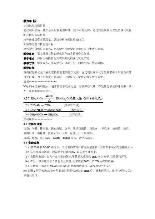 氨的催化氧化