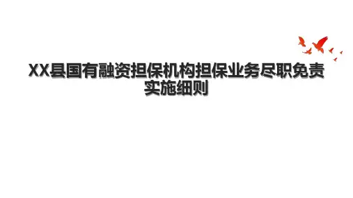 XX县国有融资担保机构担保业务尽职免责实施细则