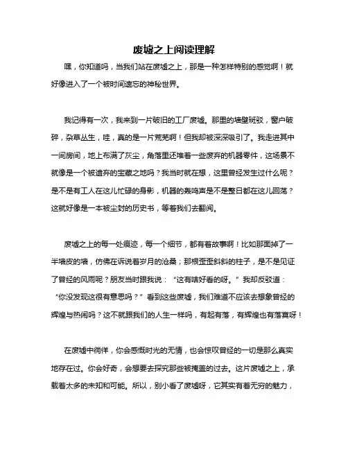 废墟之上阅读理解