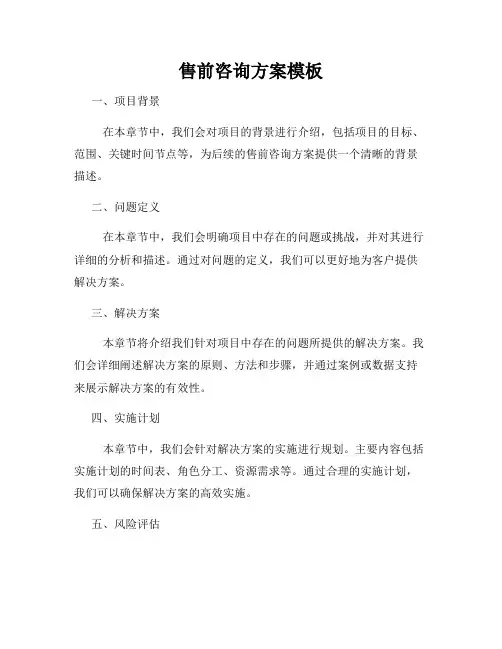 售前咨询方案模板