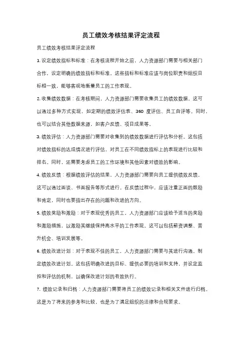 员工绩效考核结果评定流程