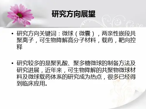 高分子微球材料分析与载药控释研究总结