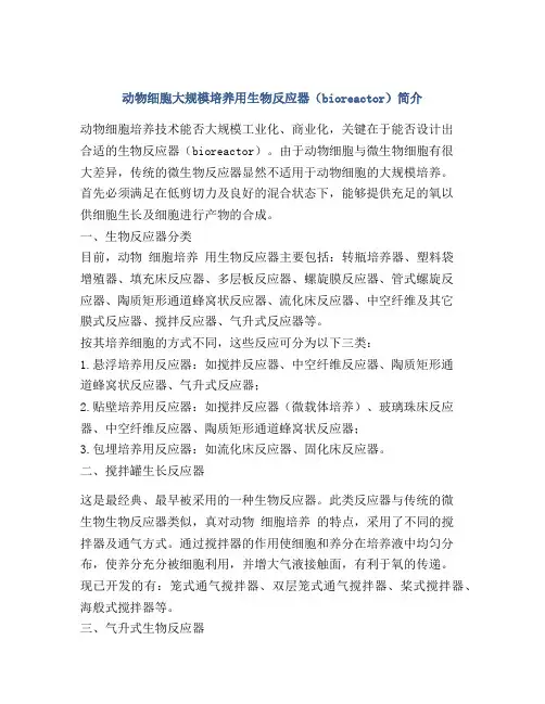 动物细胞大规模培养用生物反应器(bioreactor)简介