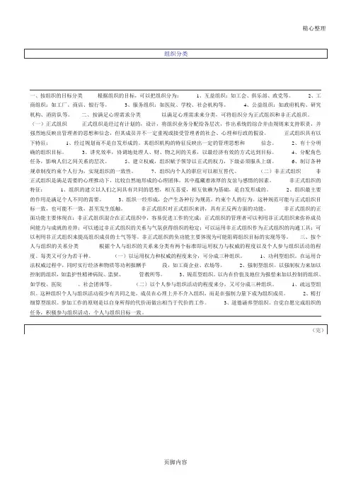 组织分类