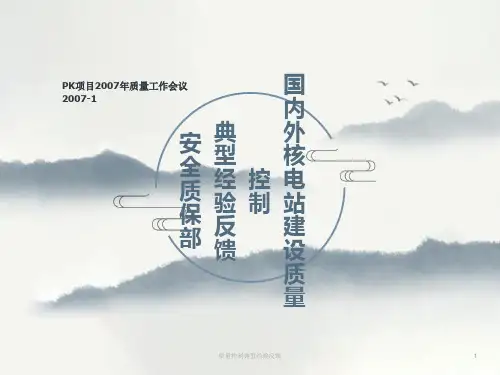 国内外核电站建设质量建设典型经验反馈