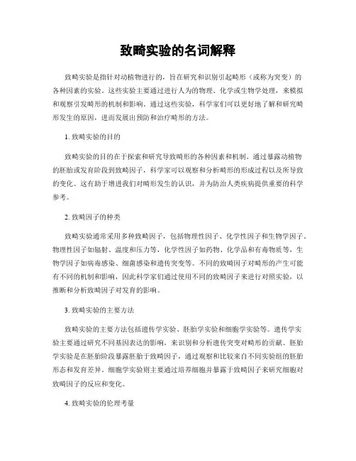 致畸实验的名词解释
