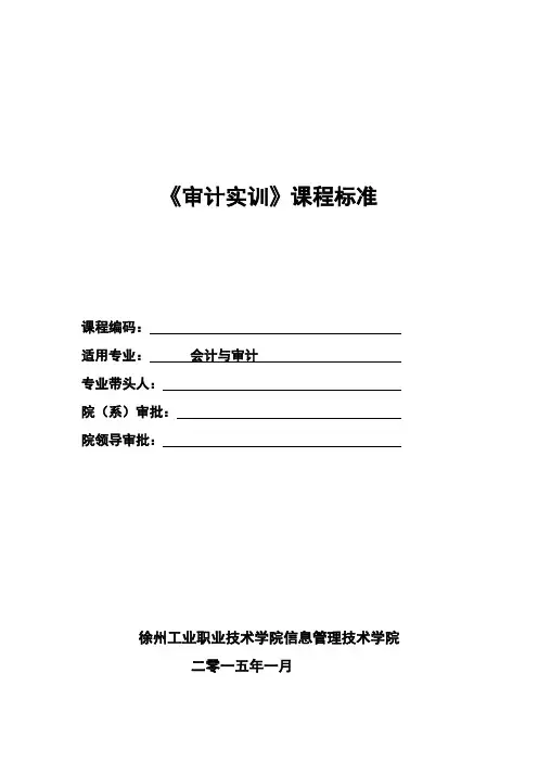 审计实训课程标准