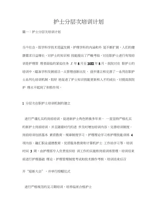 护士分层次培训计划