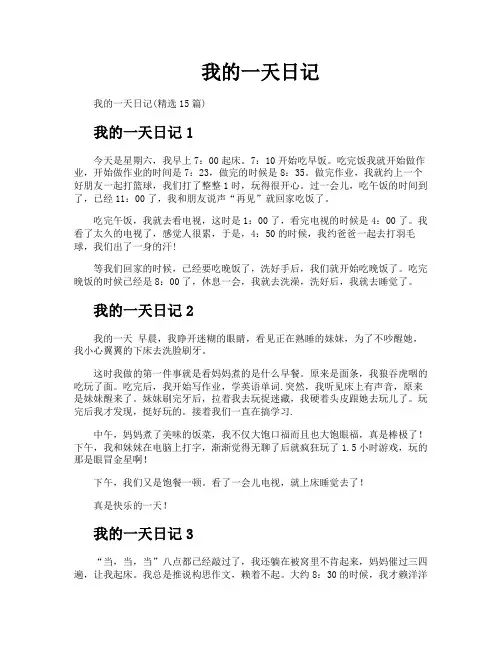 我的一天日记