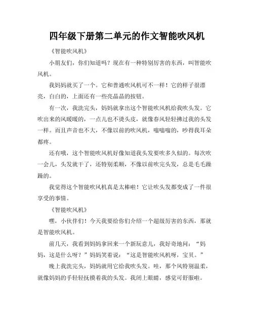 四年级下册第二单元的作文智能吹风机