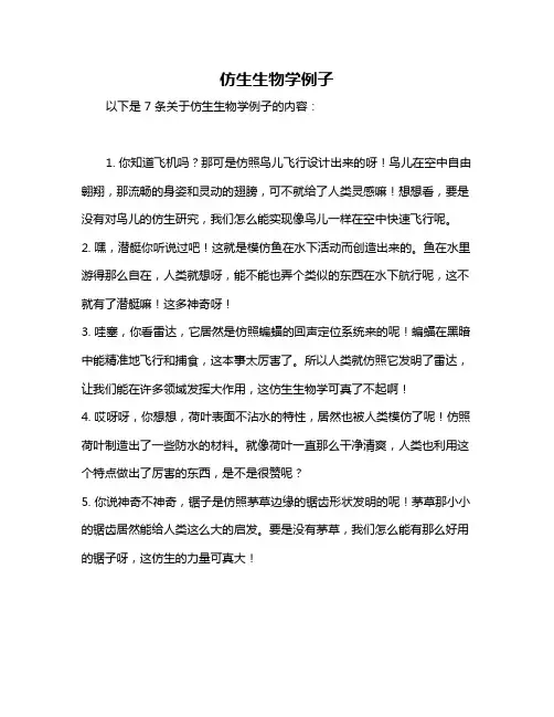 仿生生物学例子