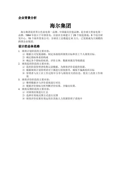 海尔绩效管理