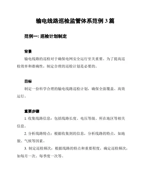 输电线路巡检监管体系范例3篇