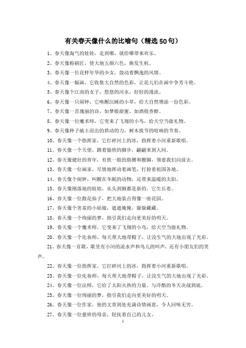 有关春天像什么的比喻句(精选50句)
