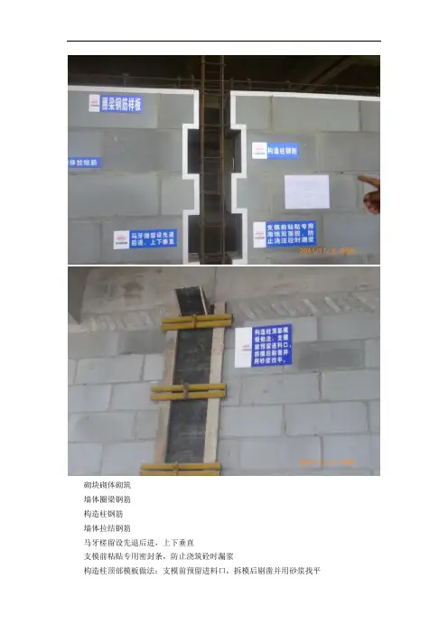 最新蒸压加气混凝土砌块砌体施工工艺做法讲课讲稿