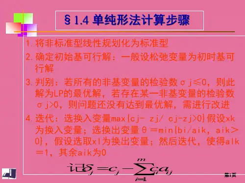运筹学1-4单纯形法计算步骤ppt课件