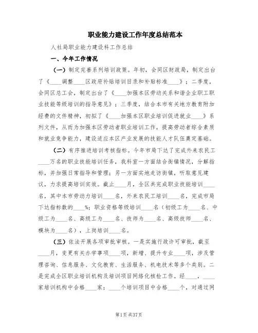 职业能力建设工作年度总结范本(2篇)