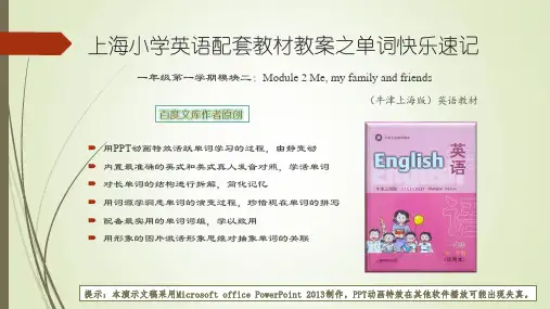 上海市小学一年级第一学期英语(牛津上海版)教材同步PPT教案单词课件模块二：Me, my fanily and friends