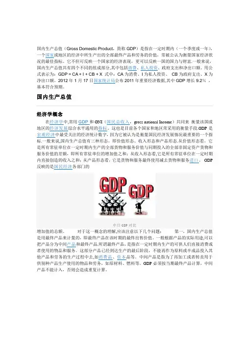 国内生产总值【模板范本】