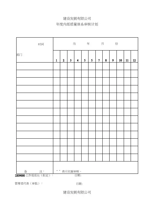 内部质量体系审核程序(表格)
