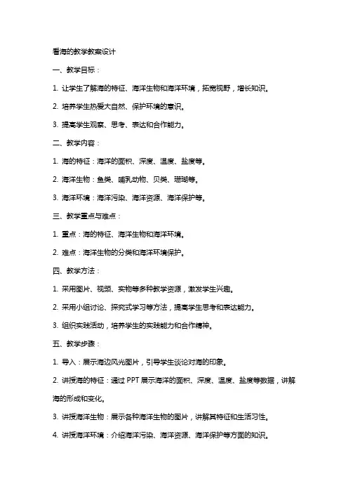 看海的教学教案设计