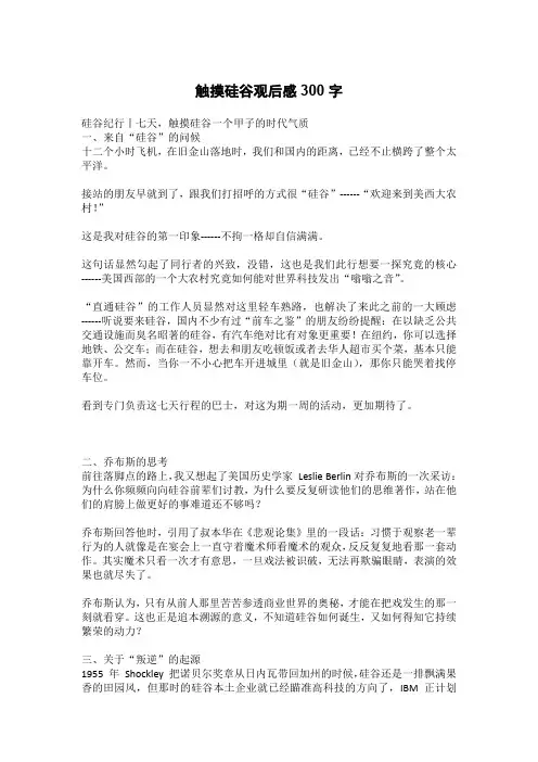 触摸硅谷观后感300字