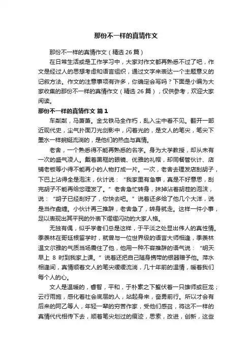 那份不一样的真情作文
