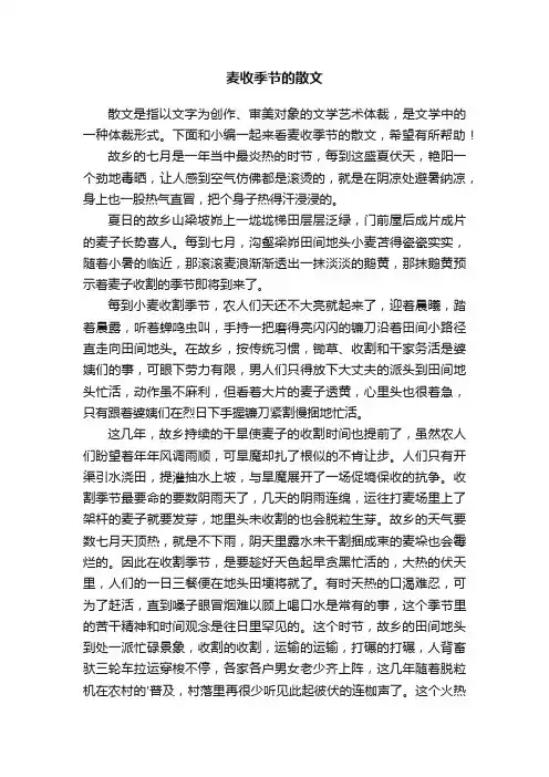 麦收季节的散文