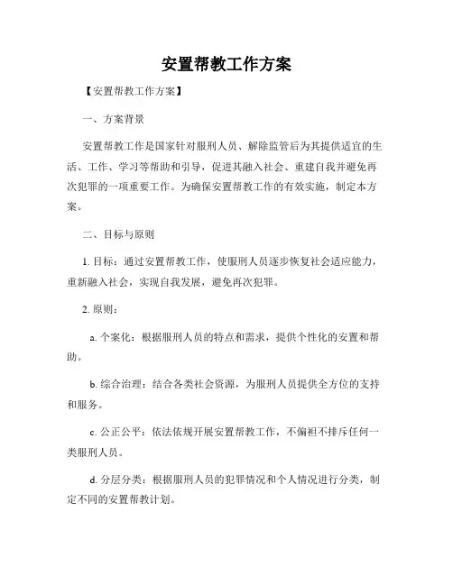 安置帮教工作方案