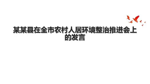 某某县在全市农村人居环境整治推进会上的发言.pptx