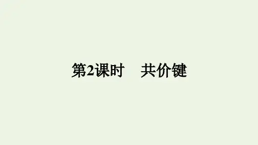 新教材高中化学第四章物质结构元素周期律第三节第2课时共价键课件新人教版必修第一册
