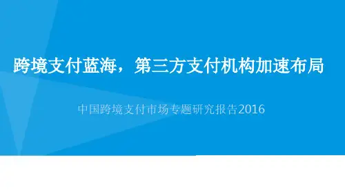 中国跨境支付市场专题研究报告