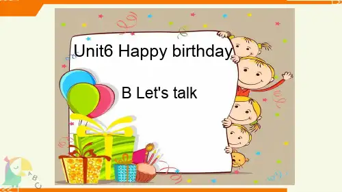 人教PEP版小学英语三年级上册《Unit6 B Let's talk》教学课件PPT