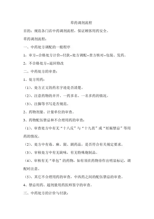 草药调剂流程