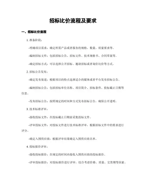 招标比价流程及要求