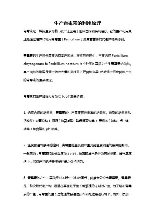 生产青霉素的利用原理