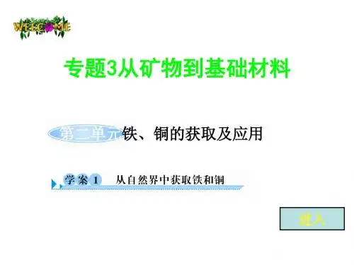 苏教版高中化学必修一课件3.2.1从自然界中获取铁和铜