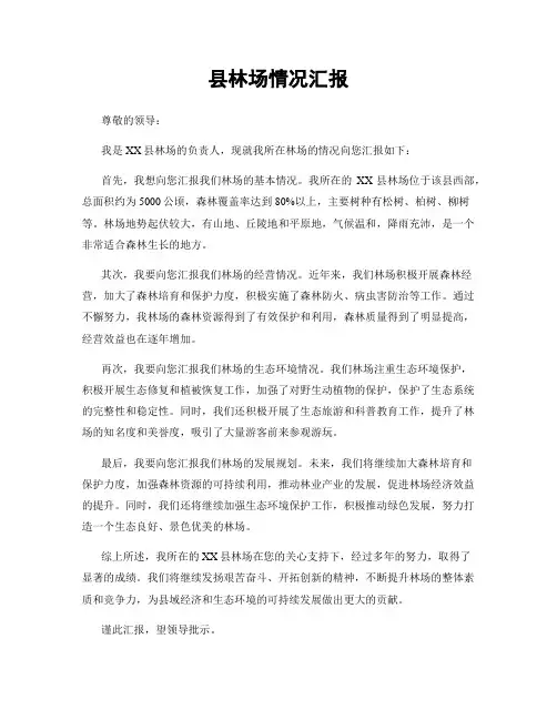 县林场情况汇报