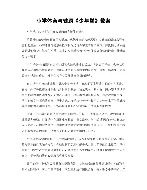 小学体育与健康《少年拳》教案