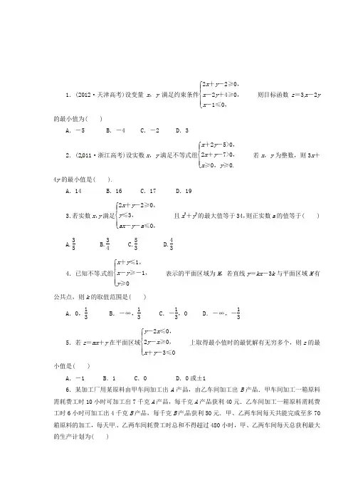 27基本不等式 线性规划