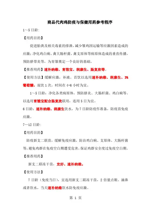 商品代肉鸡用药预防程序精品文档5页